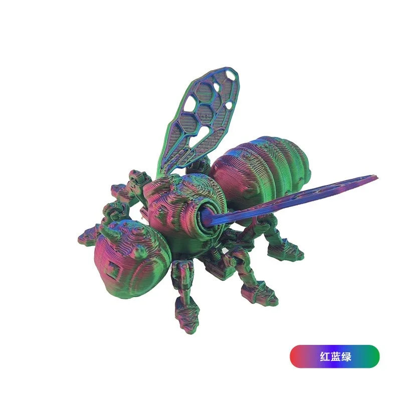 3D Printing Mechanical Bee Model Creative Fun Wing Joints Movable Home Decorations Children Gifts Home Accessories 3d Принтер
