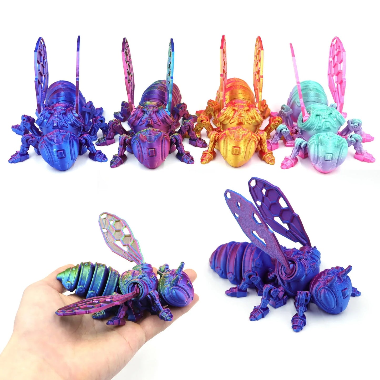 3D Printing Mechanical Bee Model Creative Fun Wing Joints Movable Home Decorations Children Gifts Home Accessories 3d Принтер