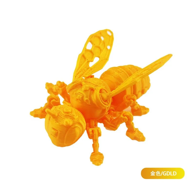 3D Printing Mechanical Bee Model Creative Fun Wing Joints Movable Home Decorations Children Gifts Home Accessories 3d Принтер