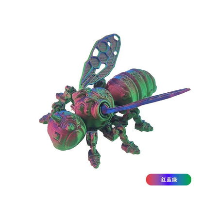 3D Printing Mechanical Bee Model Creative Fun Wing Joints Movable Home Decorations Children Gifts Home Accessories 3d Принтер