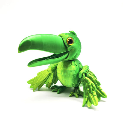 3D Printing Open-billed Parrot Toy Creative Fun Wings Fully Joints Movable Toy Model Simulation Bird Desktop Ornaments Gift