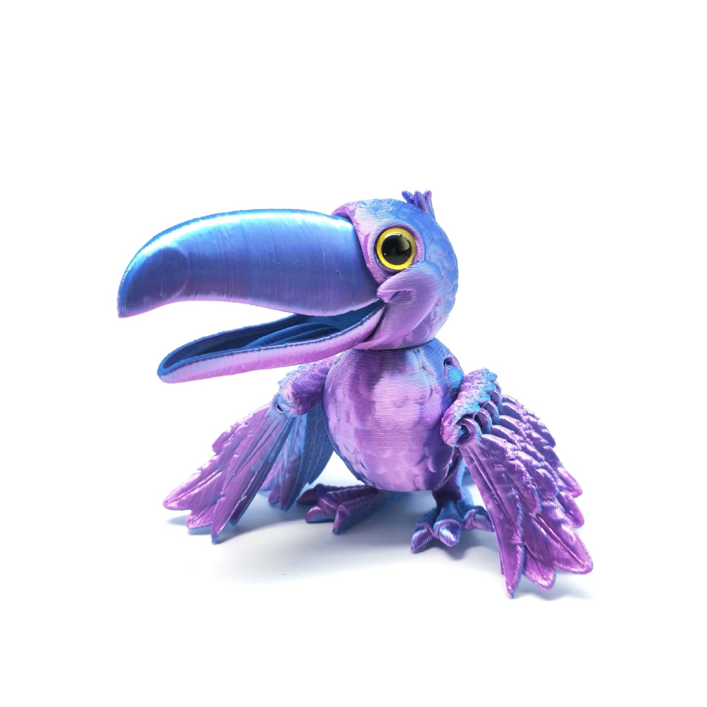 3D Printing Open-billed Parrot Toy Creative Fun Wings Fully Joints Movable Toy Model Simulation Bird Desktop Ornaments Gift