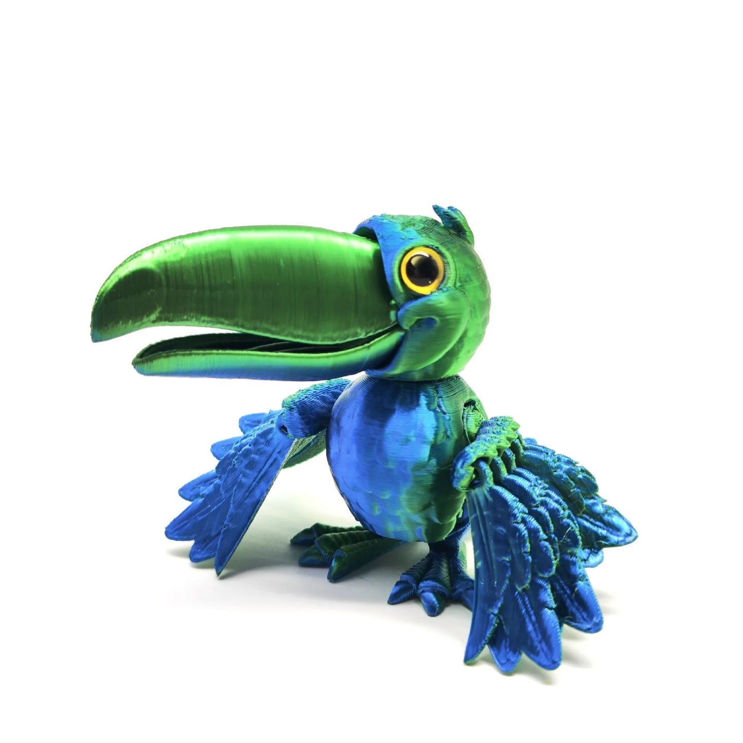 3D Printing Open-billed Parrot Toy Creative Fun Wings Fully Joints Movable Toy Model Simulation Bird Desktop Ornaments Gift