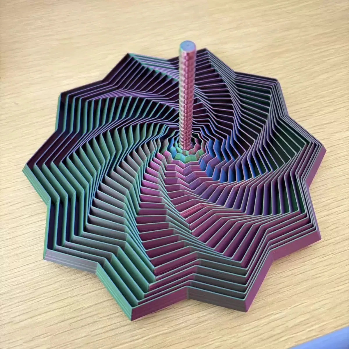 3D Printing Expanded Sensory Fidget Star Model Visual Illusion Hexagon Whirling Spiral Ornaments Stress Relief Board Game